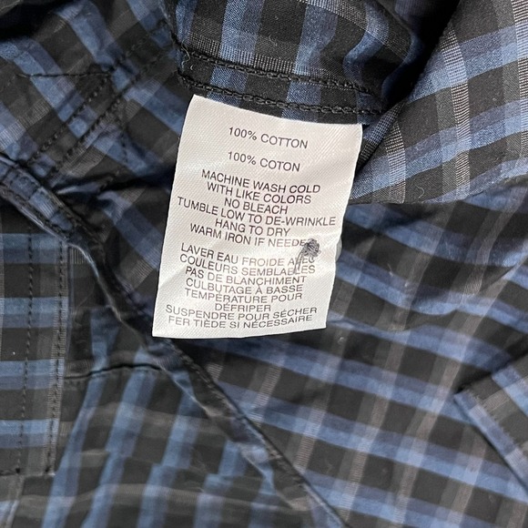 Robert Barakett Blue Black‎ Plaid Conrad Sport Button Up Shirt Men's Size Medium - Picture 3 of 6